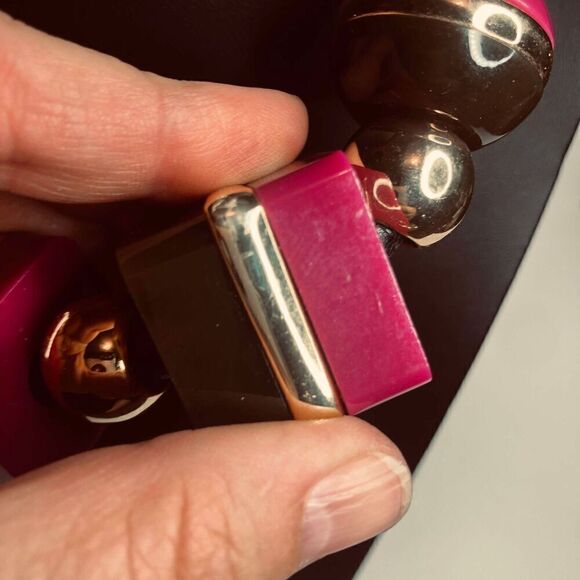 1057 Trina Turk Chunky "Mulholland Mod" oversized cubes leather collar necklace - Picture 2 of 4